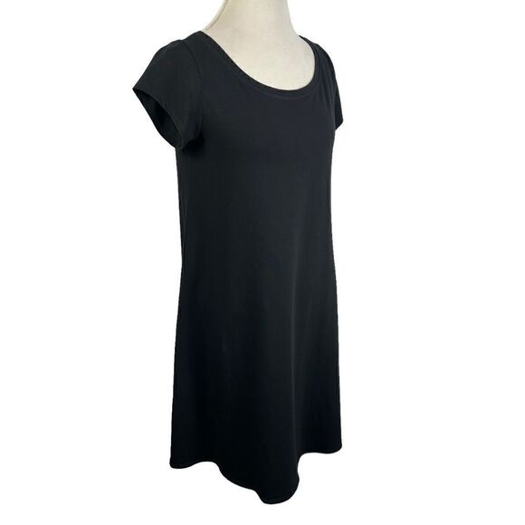 Eileen Fisher The System Women's Black Stretch Shift Shirt Dress S/S Size M - Picture 6 of 8